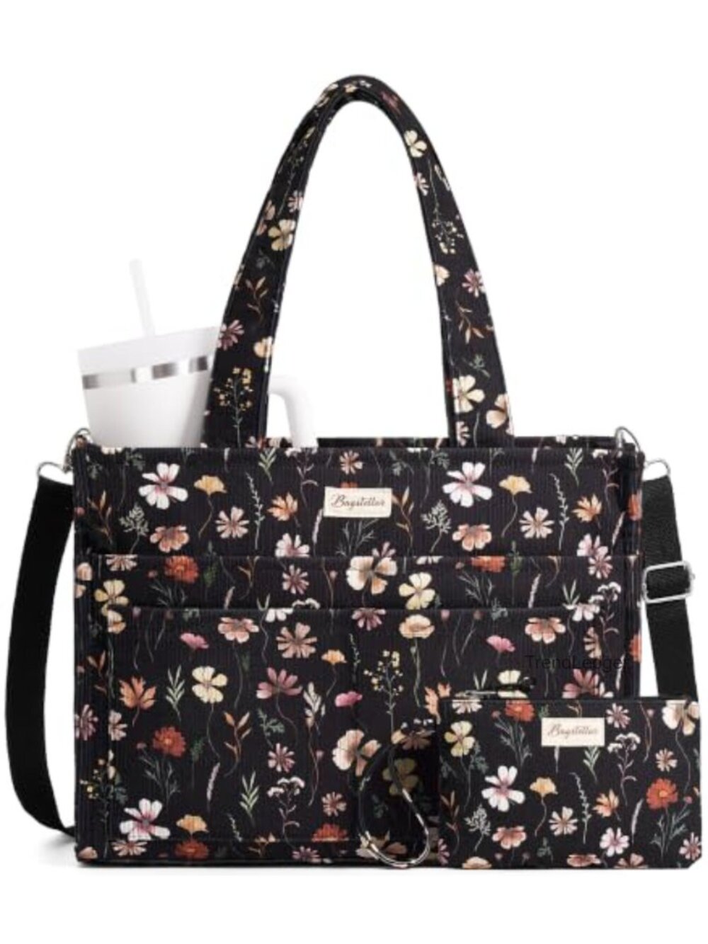 Corduroy Tote Bag 15 Pockets Laptop Teacher Nurse Work Bag